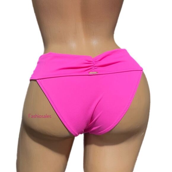 Victorias Secret Swim Gold Hardware Cheeky Bikini Bottoms Pink Large - Picture 3 of 3